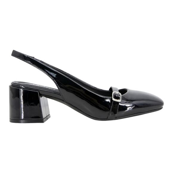 Kenneth Cole Reaction Women's Lindy Slingback Heel Pumps Black Patent Size 7 M - Picture 2 of 4